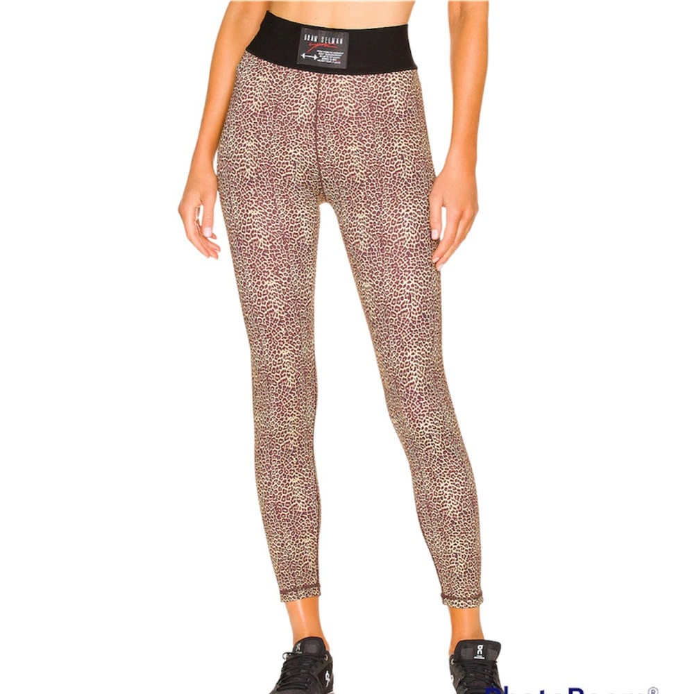 Adam Selman Sport Micro Leopard Leggings High Rise Animal Print Activewear Small